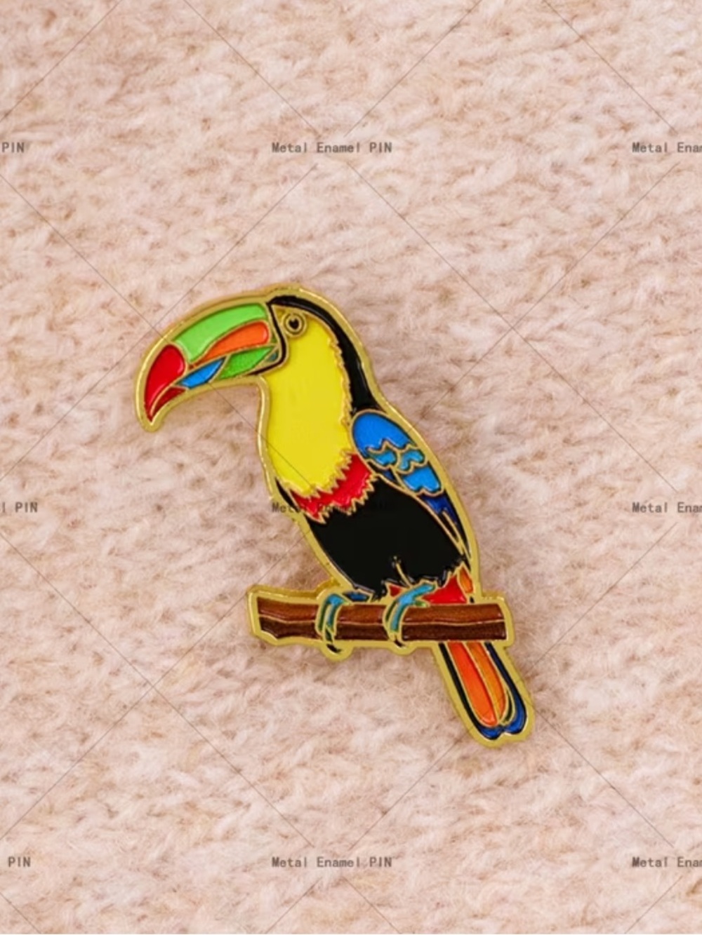 Colorful Toucan Enamel Pin - Vibrant Yellow & Multicolor Bird Brooch